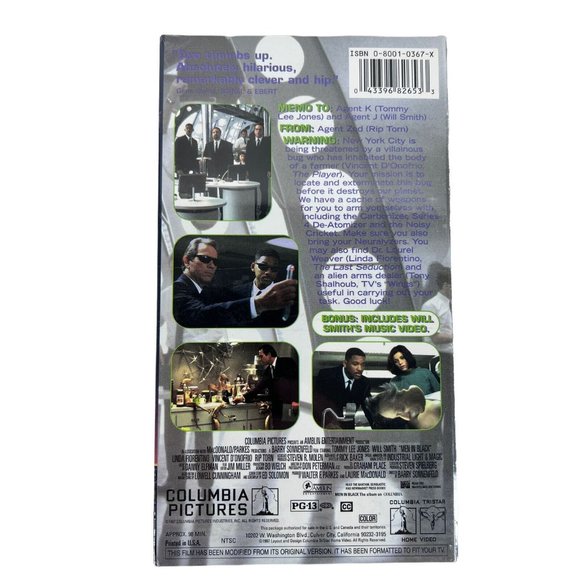Men In Black MIB VHS Tape Brand New Factory Seal 1997 Will Smith Tommy Lee Jones - Picture 2 of 6